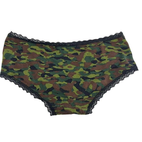 Splendies Bikini Panty Classic Camo Black Lace Trim Womens Size Small - Picture 4 of 5